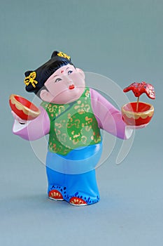 Chinese lucky clay figurine - great happiness