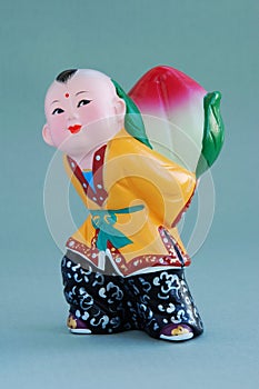 Chinese lucky clay figurine_long life