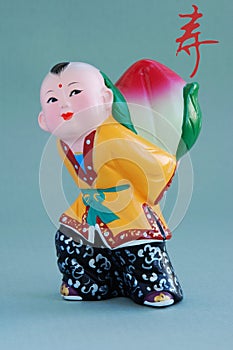 Chinese lucky clay figurine_long life(char)