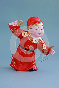 Chinese lucky clay figurine - Rich