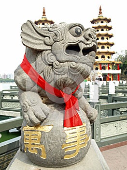 Chinese Lucky Lion: The Dragon and Tiger Pagodas photo