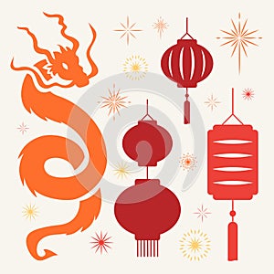Chinese Lunar New Year Vector Set