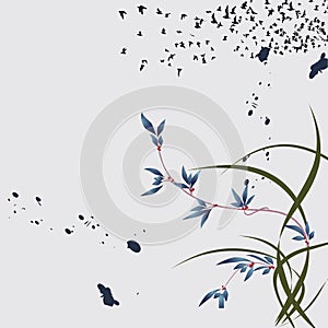 Chinese magic flower background