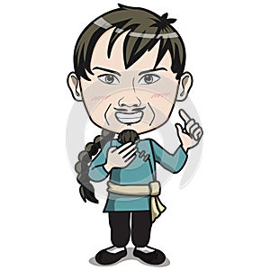 Kungfu Pigtail Man Character photo