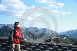 A Chinese man on China Badaling Great Wall photo