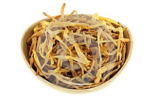 Chinese medical herb : A bowl of Dried Lily Buds