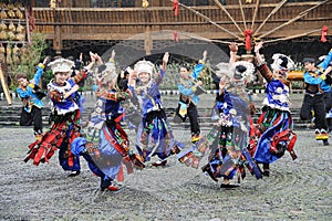 The chinese miao dancing