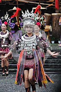 The chinese miao dancing