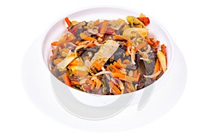 Chinese mix of vegetables with soybean sprouts, bamboo shoots