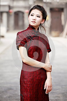 Chinese model in cheongsam photo