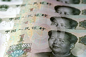 Chinese money and currency - Renminbi, one Yuan bills photo
