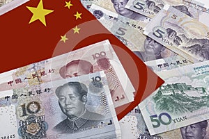 Chinese Money and a flag