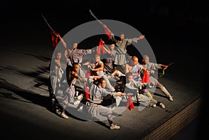 Chinese monks show Kongfu at Shaolin photo