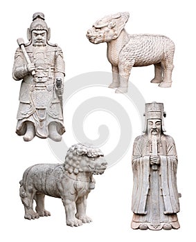 Chinese Mythical Animals, Soldier, King, Isolated photo