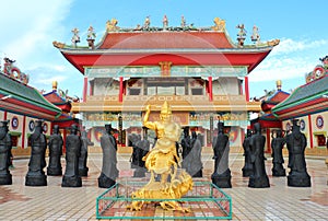 Chinese mythology statues in Chinese temple