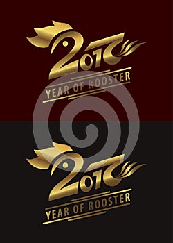 Chinese new year 2017, Year of rooster symbol.