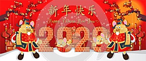 Chinese new year 2020. Year of the rat. Background