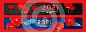 Chinese New Year 2021 paper cut flower lantern set