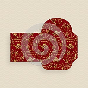 Chinese new year 2024 lucky red envelope money pocket for the year of the Dragon