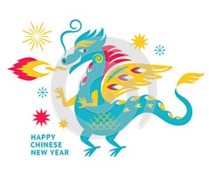 Chinese New Year 2024. Year of the Dragon according to the Eastern calendar.