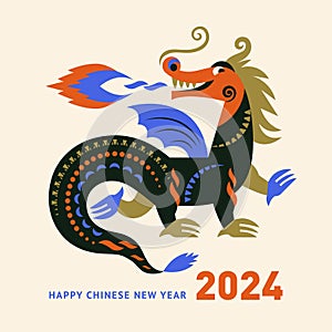 Chinese New Year 2024. Year of the Dragon according to the Eastern calendar.