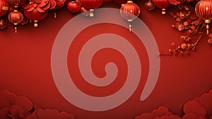 Chinese new year Abstract background, Holiday Celebration events concept, Copy space for text, AI Generative