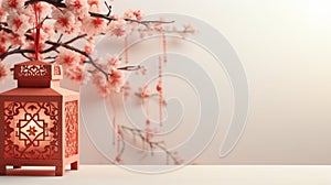 Chinese new year Abstract background, Holiday Celebration events concept, Copy space for text, AI Generative