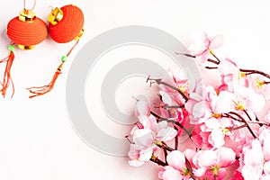 Chinese New Year background, white background