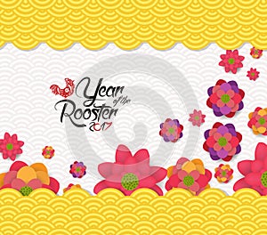 Chinese new year 2017 blossom pattern background