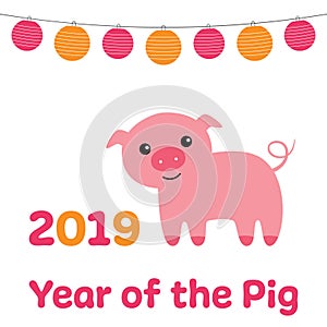 Chinese New Year card, 2019 Year of the Pig
