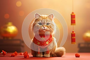 Chinese new year cat japanese lucky cat maneki neko background illustration