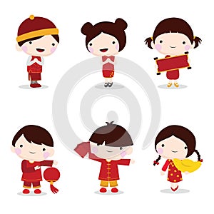 Chinese new year celebration of children