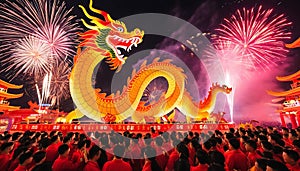 Chinese new year celebration with dragon