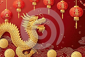 Chinese New Year 2024 concept with Dragon
