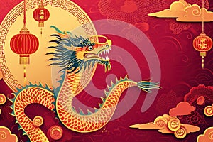 Chinese New Year 2024 concept with Dragon