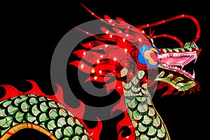 Chinese New Year Decoration--Closeup of colorful dragon