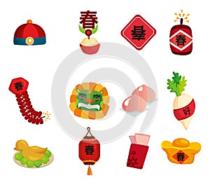 Chinese New Year decorative elements