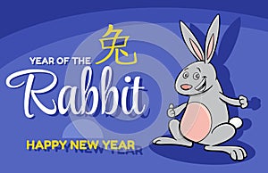 Chinese New Year design with comic rabbit character