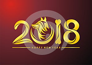 Chinese New Year of the dog 2018 text