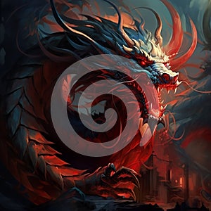 chinese new year dragon furious monster