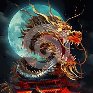 chinese new year dragon furious monster