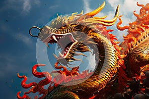 chinese new year dragon furious monster