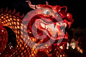 Chinese new year dragon illuminated dragon sculpture for a chinese new year parade