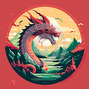 chinese new year dragon illustration