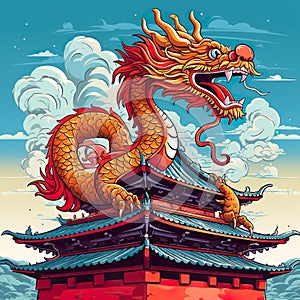 chinese new year dragon illustration