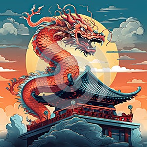 chinese new year dragon illustration