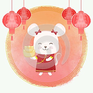 Chinese new year festival celebration, Mouse zodiac year symbol