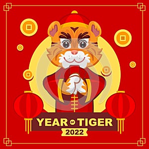 Chinese new year Greeting Illustration Year of the Tiger 2022