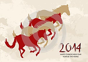 Chinese new year Horse shapes composition vector file.