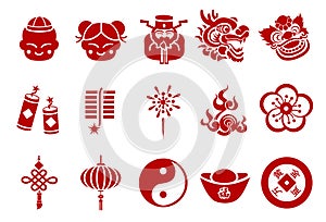 Chinese New Year icons - Illustration